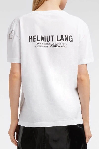 Shop Helmut Lang Embellished Printed Cotton-jersey T-shirt In White