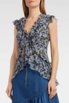 ERDEM Regina Ruffled Floral-Print Silk-Chiffon Top