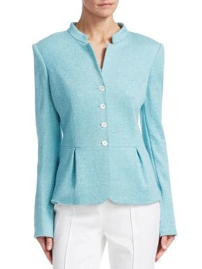 Shop Barbara Lohmann Geraldine Silk-blend Jacket In Laguna
