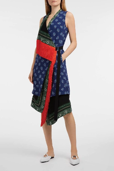 Shop Altuzarra Bina Fringed Printed Jersey Dress In Multicoloured