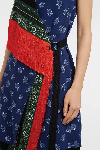 Shop Altuzarra Bina Fringed Printed Jersey Dress In Multicoloured