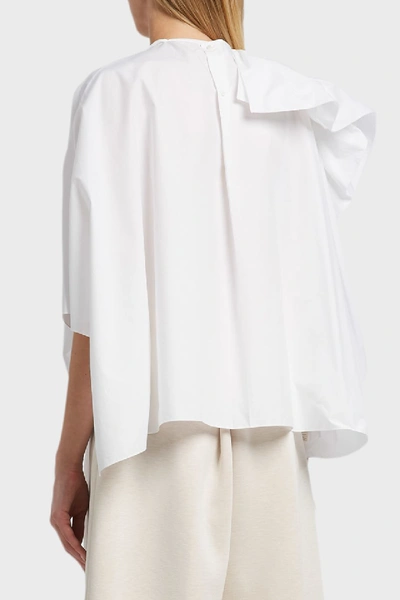 Shop Delpozo Ruffled Cotton Shirt In White