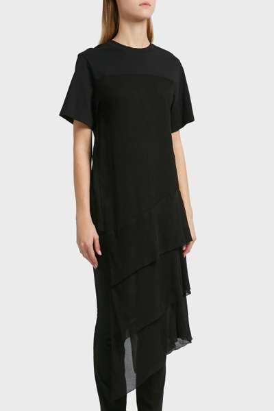 Shop 3.1 Phillip Lim / フィリップ リム Tiered Cotton And Silk T-shirt In Black