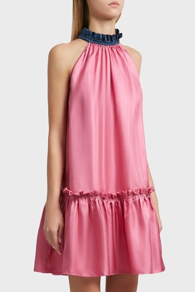 Shop Roksanda Elva High Neck Dress In Pink
