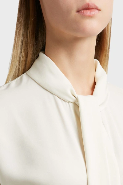 Shop Theory Scarf Silk Shirt In Ivory