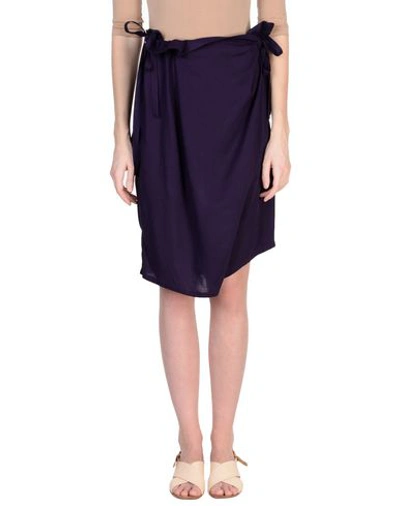 Shop Ann Demeulemeester Knee Length Skirt In Dark Purple