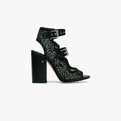 Shop Laurence Dacade Black Nelen 110 Lace Sandals