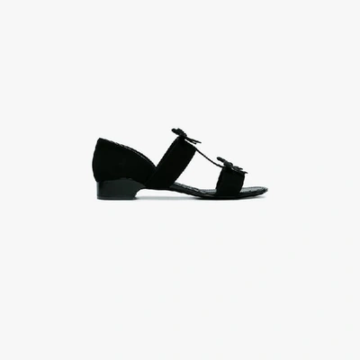 Shop Fabrizio Viti City Bow Suede Sandals In Black