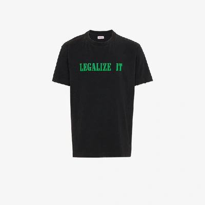 Shop Palm Angels Legalize It Print T-shirt In Black