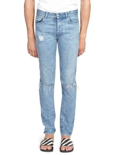 Shop Marcelo Burlon County Of Milan Blue Wings Skinny Fit Jeans In Strong Wash Light