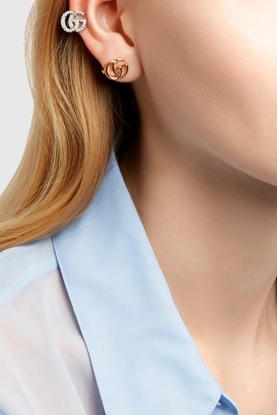 Shop Gucci 18-karat White Gold Diamond Clip Earring