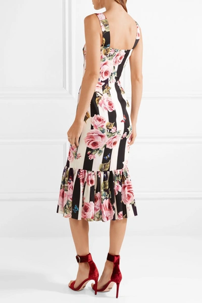 Shop Dolce & Gabbana Printed Silk-blend Midi Dress