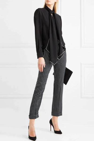 Shop Haider Ackermann Polka-dot Crepe Straight-leg Pants In Black