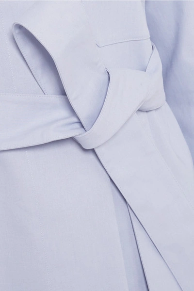 Shop Jil Sander Cotton-blend Trench Coat In Blue