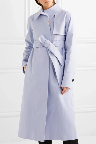 Shop Jil Sander Cotton-blend Trench Coat In Blue