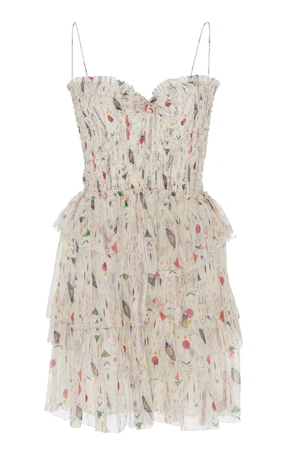 Isabel Marant Étoile Isabel Marant Etoile Elma Printed Chiffon Silk Dress  In Cream | ModeSens