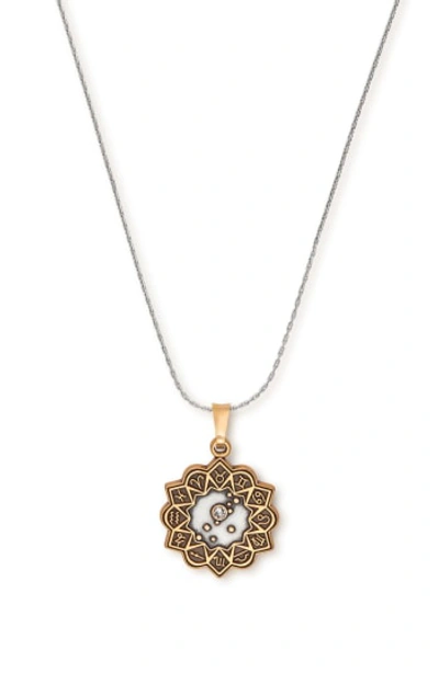 Shop Alex And Ani Aries Expandable Pendant Necklace In Taurus/ Two-toned