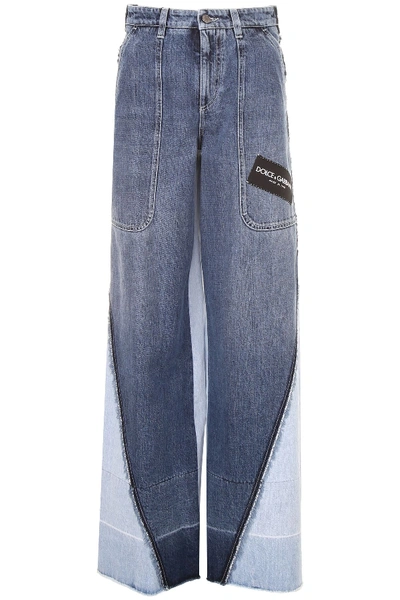 Shop Dolce & Gabbana High-waisted Jeans With Patches In Variante Abbinatablu