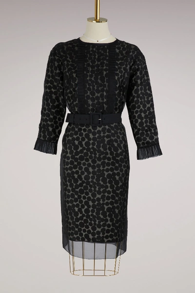 Shop Marc Jacobs Silk Short Dress In Cream/black