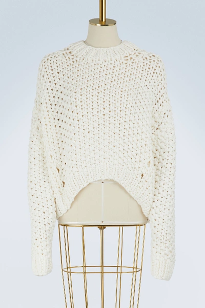 Shop Acne Studios Onyx Cotton Sweater In Off-white