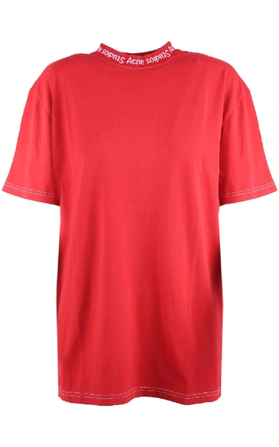 Shop Acne Studios Gojina Oversized Cotton-jersey T-shirt In Rosso