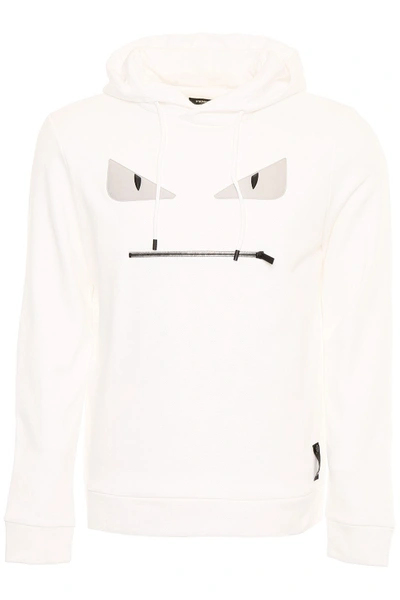 Shop Fendi Bugs Eyes Hoodie In Biancobianco