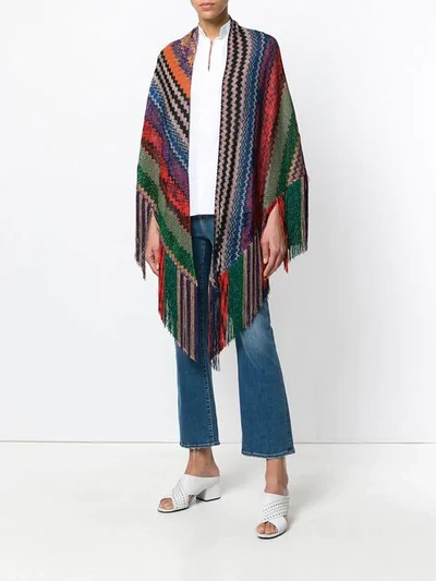 Shop Missoni Lamé Wave Fringed Shawl