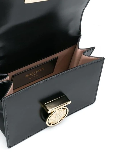 Shop Balmain Flap Box Shoulder Bag In Black