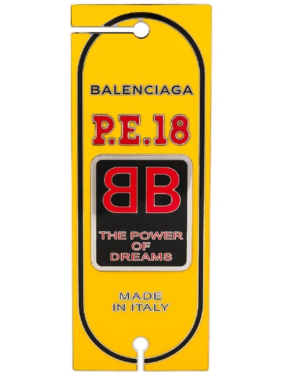 Shop Balenciaga Stamp Badge In Yellow