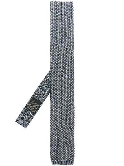 Shop Etro Knitted Tie - Blue