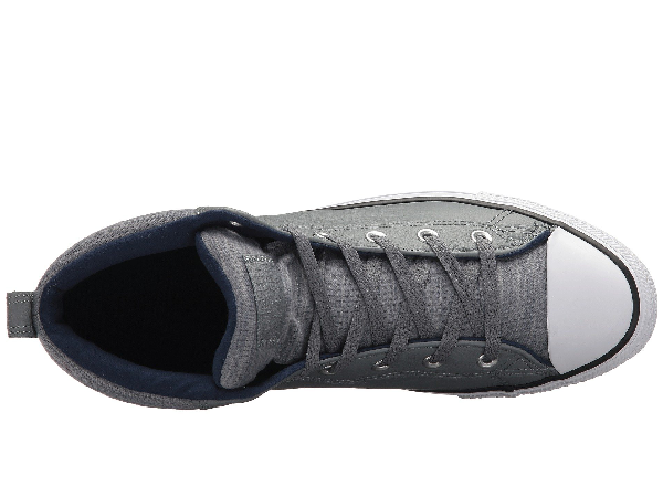 Converse Chuck Taylor® All Star® High Street Leather W/ Fleece Mid In Cool  Grey/midnight Navy | ModeSens