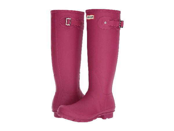 tall pink hunter rain boots