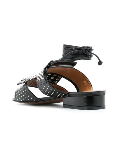 Shop Robert Clergerie Studded Open Toe Sandals In Black