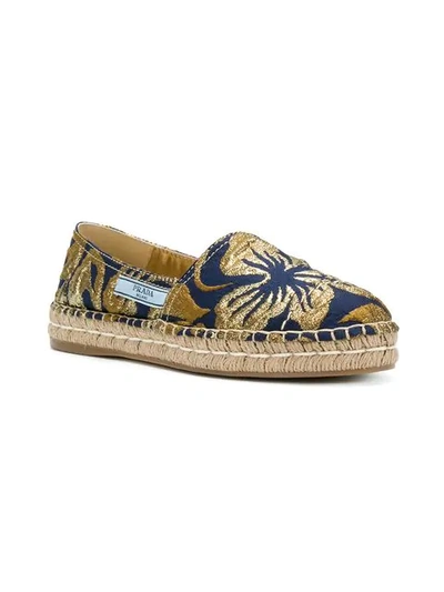 Shop Prada Floral Embroidered Espadrilles