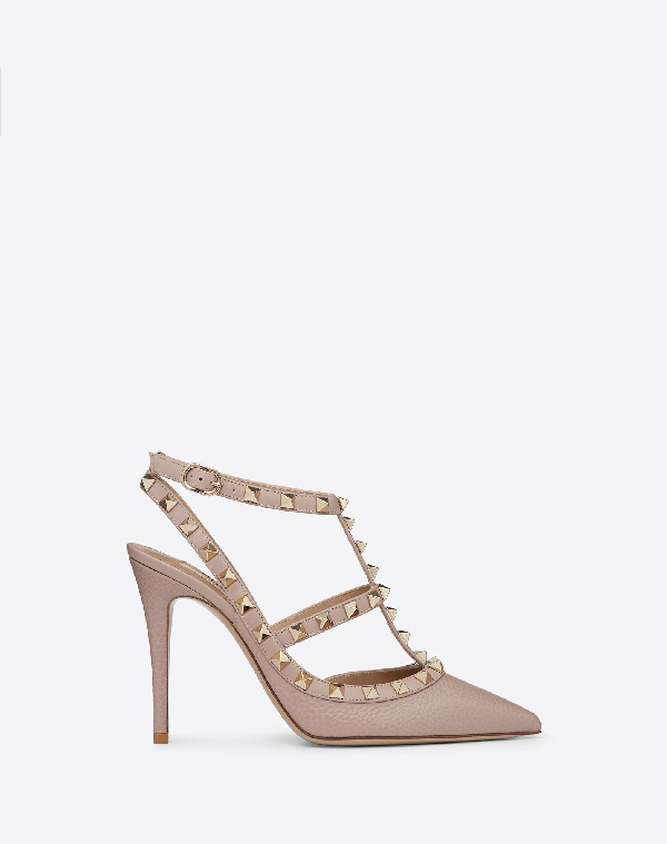 Valentino Garavani Garavani Rockstud 100 Blush Patent Leather Pumps In Pink Modesens