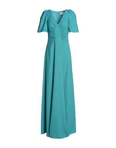 Shop Goat Long Dress In Turquoise
