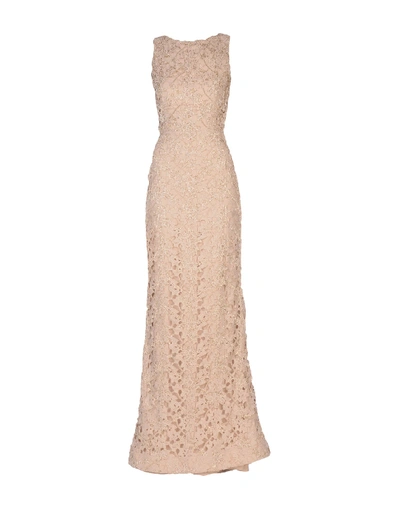 Shop Alice And Olivia Long Dress In Beige