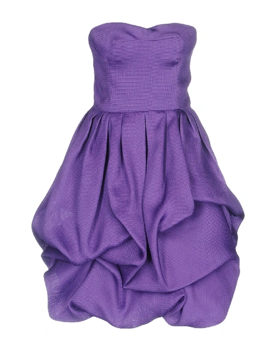 Shop Oscar De La Renta Short Dress In Purple