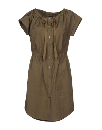 Shop Theory Short Dresses In Military Green