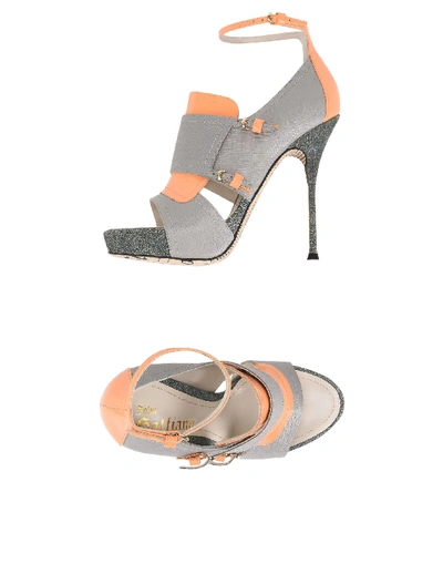 Shop John Galliano Sandals In Grey