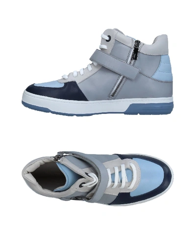 Shop Ferragamo Sneakers In Grey