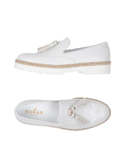 Shop Hogan Woman Loafers White Size 10 Soft Leather