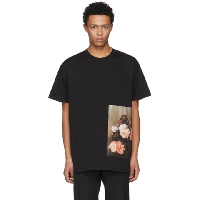 Shop Raf Simons Black Flowers T-shirt