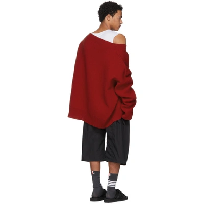 Shop Raf Simons Red Classic Oversized Sweater