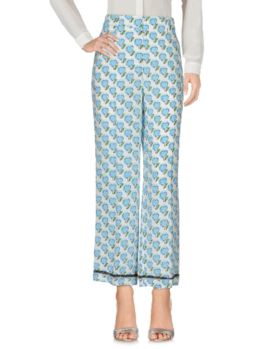 Shop Prada Casual Pants In Sky Blue