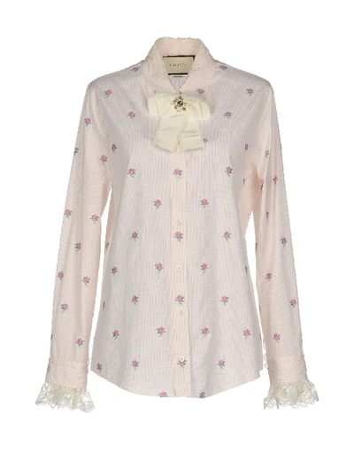 Shop Gucci Checked Shirt In Pink