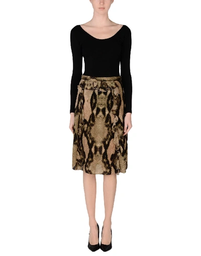 Shop Just Cavalli 3/4 Length Skirts In Military Green