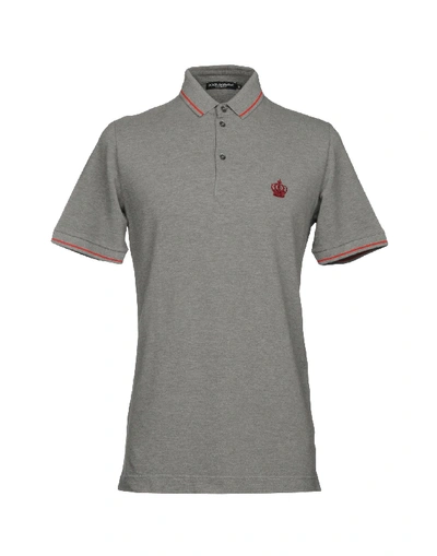 Shop Dolce & Gabbana Man Polo Shirt Grey Size 34 Cotton