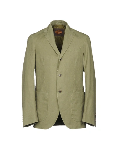 Shop Tod's Suit Jackets In Military Green