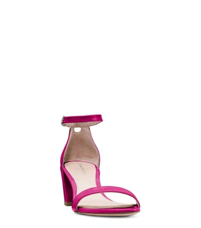Shop Stuart Weitzman The Simple Sandal In Cyclamen Pink Patent